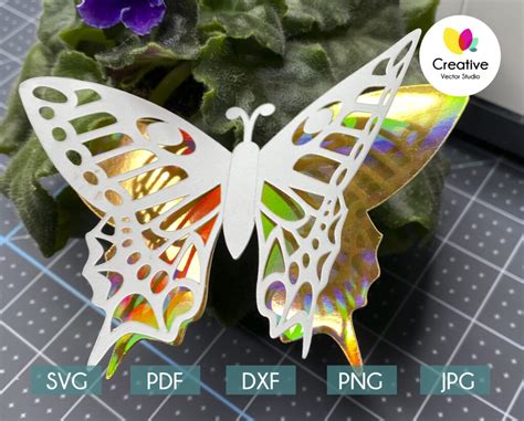 3D Butterfly SVG #2 Cutting Template - Creative Vector Studio