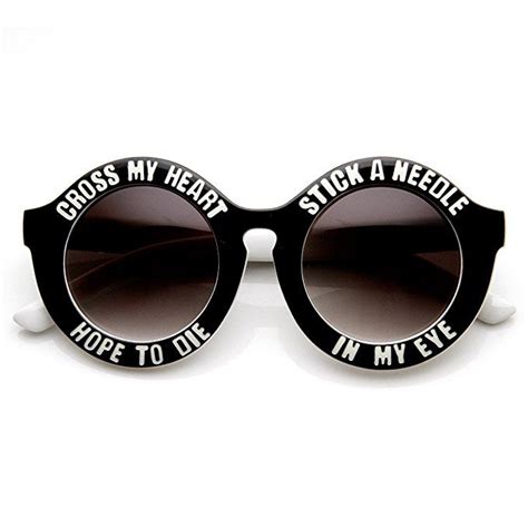 zerouv womens oversized cross my heart text font round sunglasses white heart sunglasses