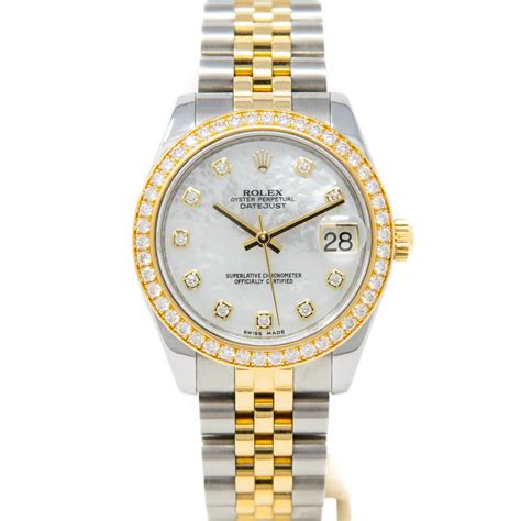 Genuine Rolex Datejust Women S Watch Mother Of Pearl Diamond Face