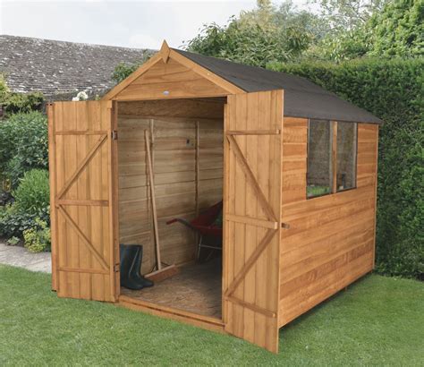 6 X 8 Overlap Dip Treated Apex Shed With Double Doors