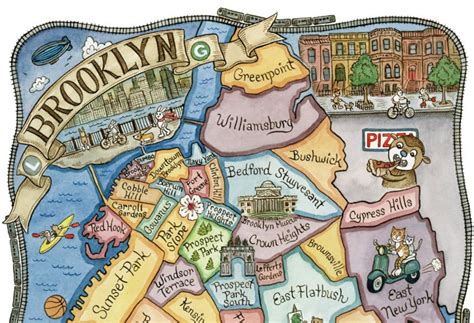 Brooklyn New York Map Art Print 8 X 10 Etsy