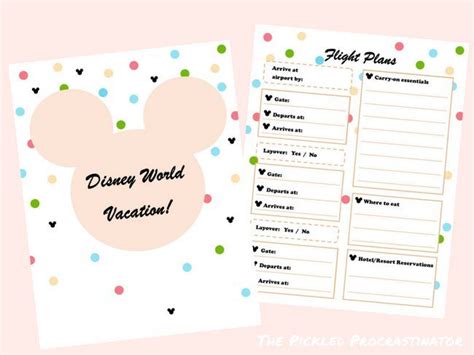 Disney World Free Planning Printables Disney Planning Binder Disney