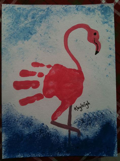 Handprint Made Into A Flamingo Daycare Crafts Baby Crafts Toddler