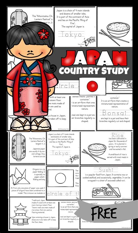 Free Printable Japan For Kids Book With Worksheets And Coloring Pages