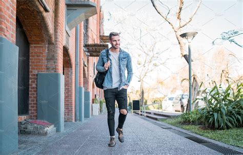 Man Walking On The Street High Quality Stock Photos Creative Market