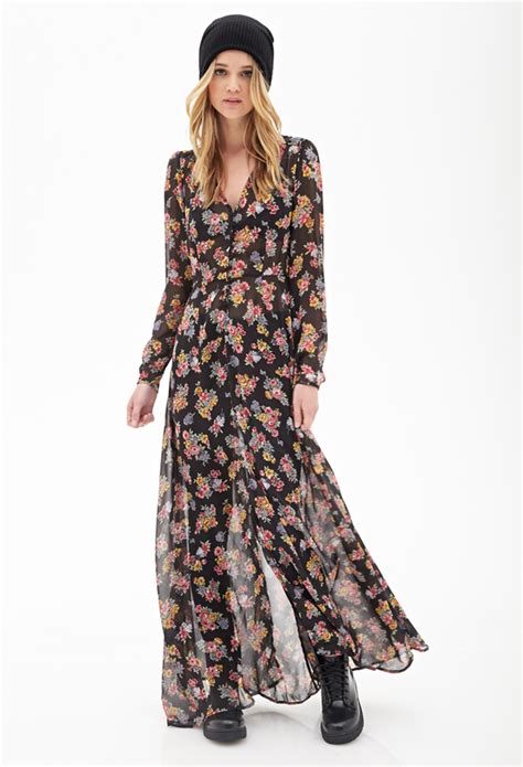 Forever 21 Floral Chiffon Maxi Dress 42 Forever 21 Lookastic