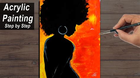 How To Paint Black Afro Girl Acrylic Painting Tutorial For Beginners