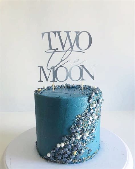 Two The Moon Cake Topper Two The Moon Party Decor Second Etsy Canada Space Birthday Party