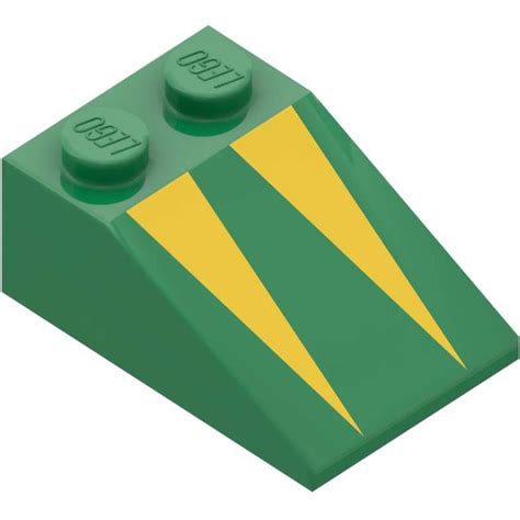 Lego Slope 2 X 3 25° With Yellow Triangles With Rough Surface 3298