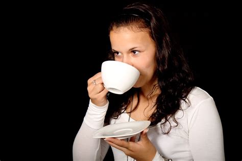 Young Woman Drinking Tea Free Stock Photo Public Domain Pictures