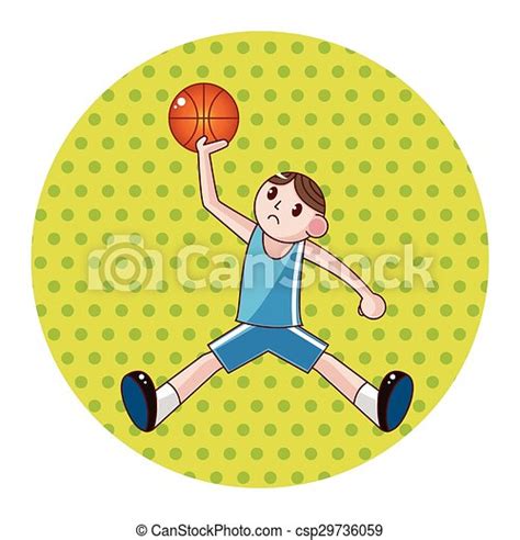 Basketball Player Cartoon Elements Vector Eps Canstock