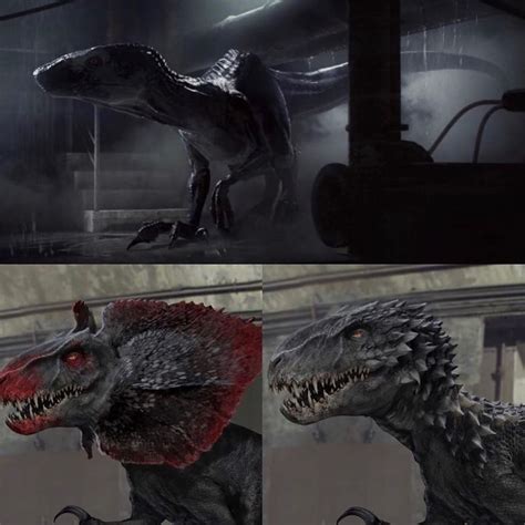 All Of The Early Concept Art For The Indoraptor And Its Sibling From