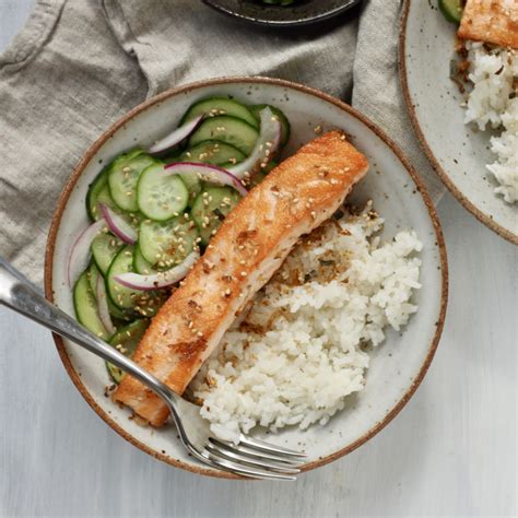 Salmon Rice Bowl With Cucumber The Whole Carrot