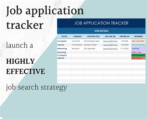 Job Application Tracker Excel Spreadsheet — Launchpoint Resume