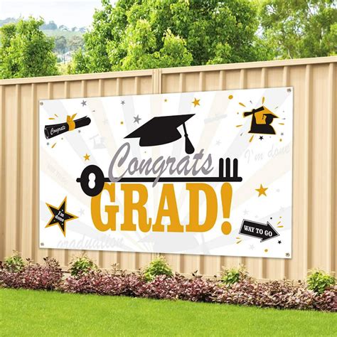 Large Fabric Graduation Party Banner 78x45 For Graduation