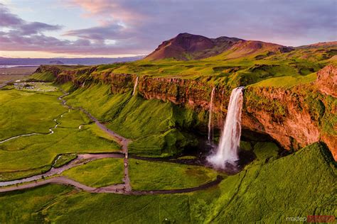Mount Kirkjufell And Its Waterfalls At Sunset Snaefellsnes Iceland