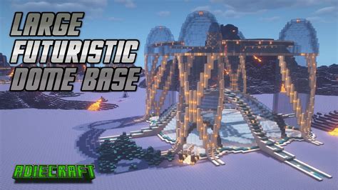 Large Futuristic Dome Base Hyper Futuristic Minecraft Timelapse