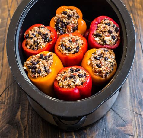 Crockpot Stuffed Peppers Freezer Friendly Recipe WellPlated Com