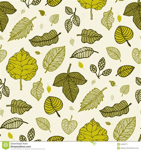 Leaves Seamless Vector Background Stock Vector Illustration Of