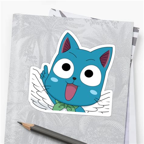Happy Fairy Tail Sticker By Xing7 Redbubble