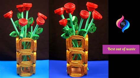 How To Make Best Out Of Waste Flower Vase And Flower Make Flower Vase