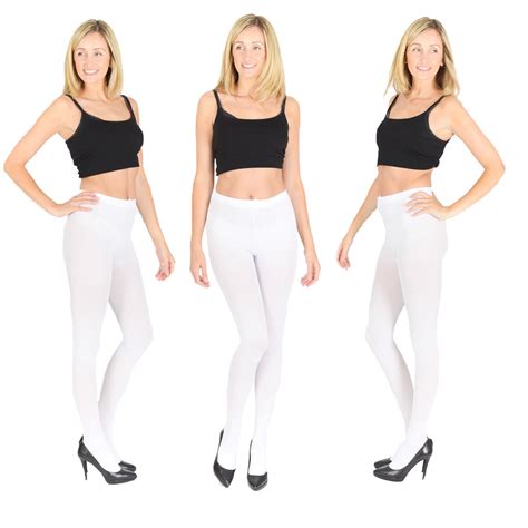 opaque white tights extra thick 40 60 100 denier womens ladies s m l xl v1 ebay