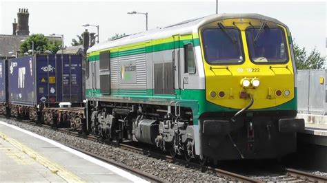 Irish Rail 201 Class Loco On Iwt Freight Liner Portarlington Station