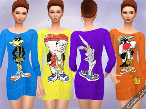 The Sims Resource Moschino Looney Tunes Sweater Dress