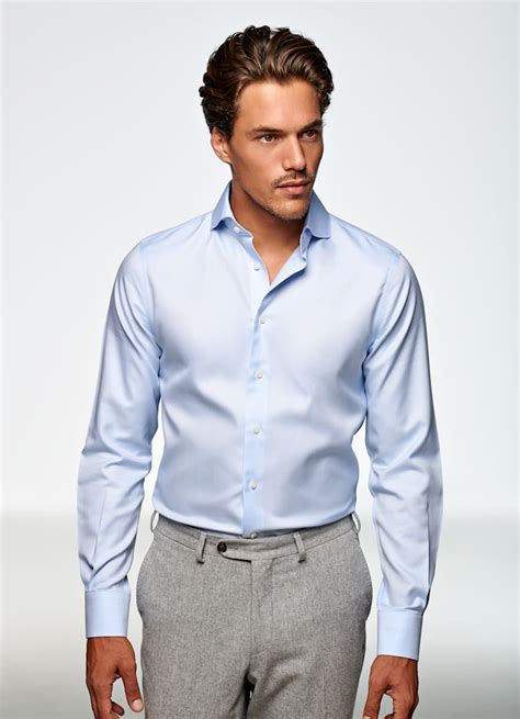 Light Blue Extra Slim Fit Shirt Pure Cotton Traveller Suitsupply