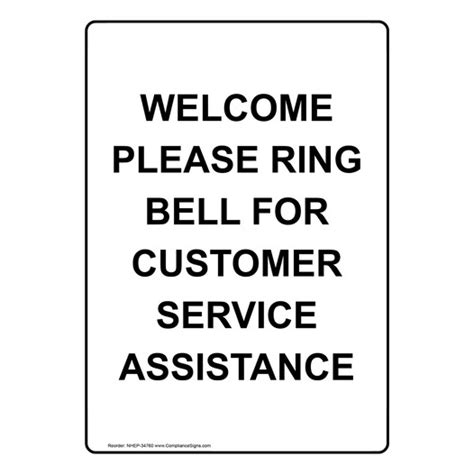 White Vertical Sign Welcome Please Ring Bell For Customer