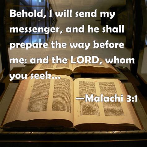 Malachi 31 Behold I Will Send My Messenger And He Shall Prepare The