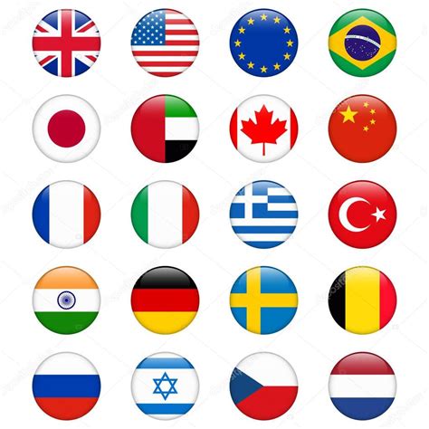 Singapore flag vector round icon stock illustration. Set of popular country flags. Glossy round vector icon set ...