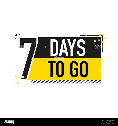 7 Days To Go Poster In Flat Style Vector Illustrations For Time