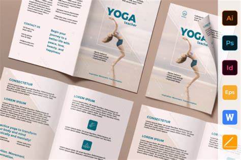 yoga instructor brochure template graphic by amber graphics · creative fabrica