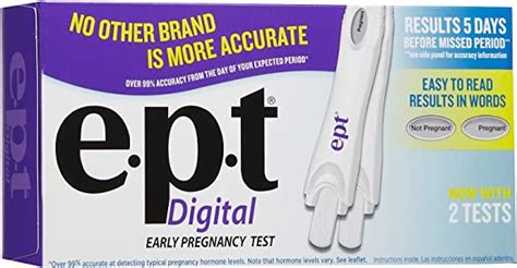 Ept Digital Early Pregnancy Test Box Of 2 Tests Health And Personal Care