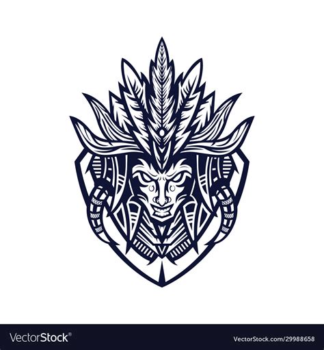 Tribe Tribal Mascot Logo Royalty Free Vector Image