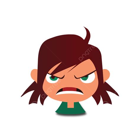 Angry Cartoon Girl Hand Drawn Oainted Vector Angry Cartoon Angry