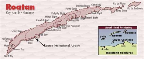 Map Of The Island Roatan Roatan Roatan Honduras Map