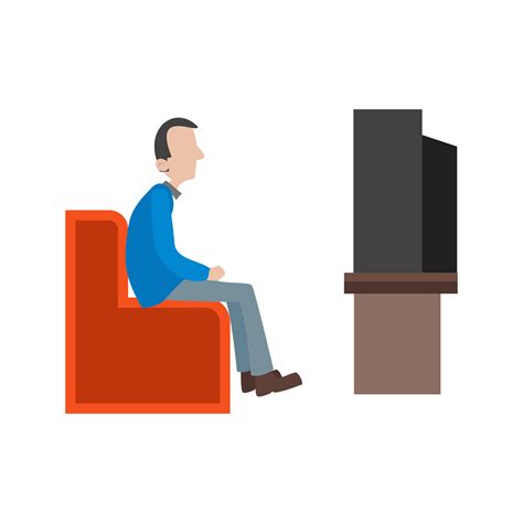 Watching Tv Flat Multicolor Icon 8259383 Vector Art At Vecteezy