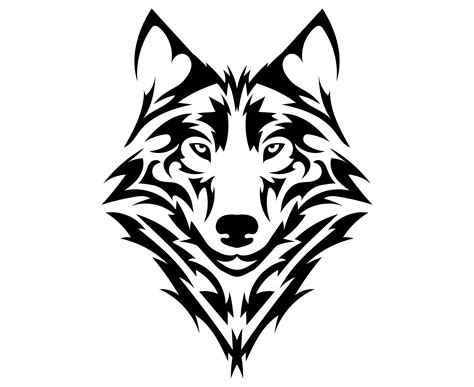 Wolf Head Face Tattoo Tribal Etsy