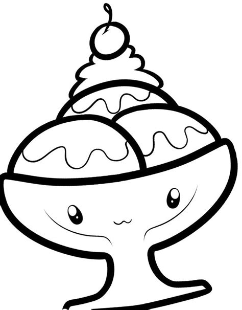 Color (muted tints) cute ice cream coloring pages. Ice Cream Sundae In A Glass Coloring Page | Ice cream ...