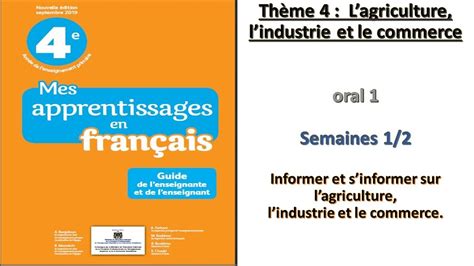 UNITÉ 4 ORAL Informer et sinformer sur Lagriculture lindustrie et