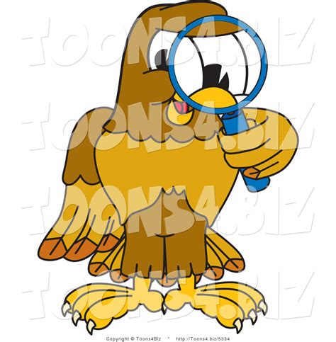 Vector Illustration Of A Cartoon Hawk Mascot Character Using A