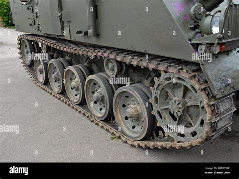 Caterpillar Track On Army Tank Stock Photo Alamy