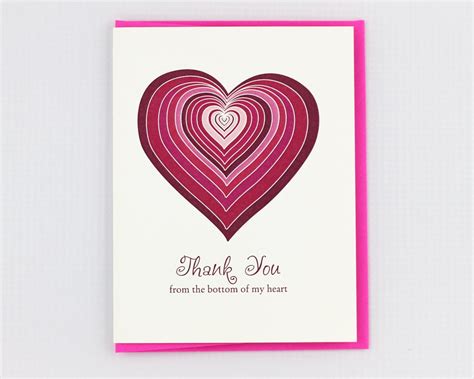 Bottom Of My Heart Thank You Card Etsy