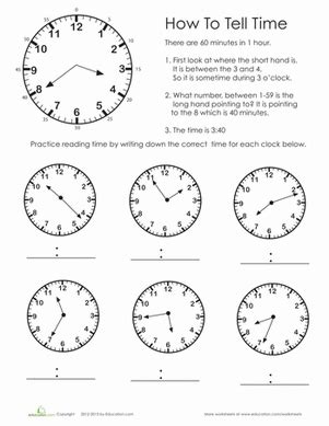 The clock drawing test can be used to test patients you suspect might have mild cognitive impairment or alzheimer's disease. Practice Test: Telling Time | Worksheet | Education.com