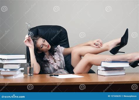 Secretary Sit At The Table Stock Image Image Of Office 12165635