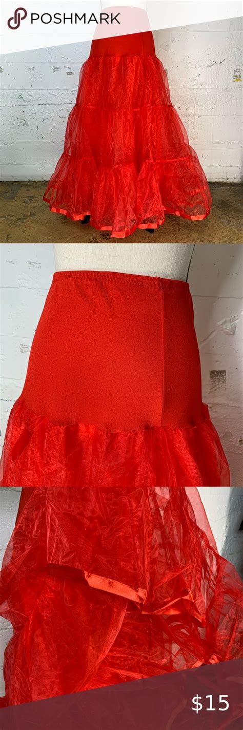 31” Red Ribbon Trim Petticoat Bride Quinceanera Petticoat