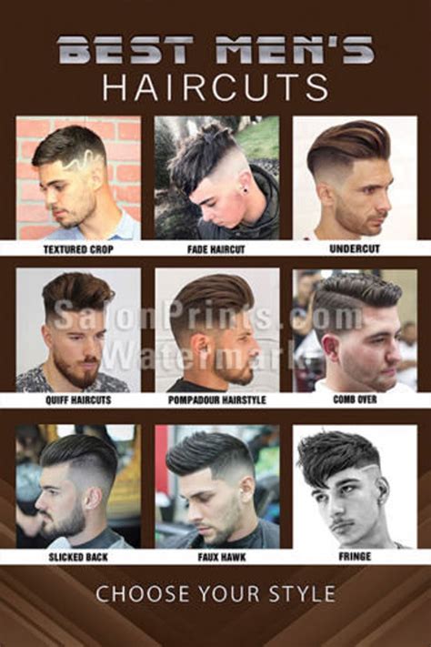 Hair Salon Poster Mesh Vinyl Cool Mens Hairstyles Etsy