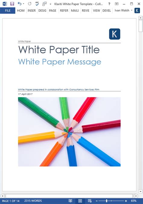 15 X White Paper Templates Ms Word Templates Forms Checklists For